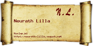 Neurath Lilla névjegykártya